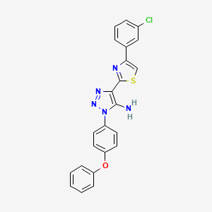 molecular formula C23H16ClN5OS B2989647 4-(4-(3-chlorophenyl)thiazol-2-yl)-1-(4-phenoxyphenyl)-1H-1,2,3-triazol-5-amine CAS No. 1251709-35-9