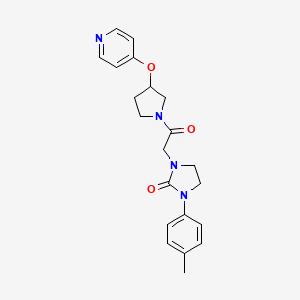1-(2-Oxo-2-(3-(pyridin-4-yloxy)pyrrolidin-1-yl)ethyl)-3-(p-tolyl)imidazolidin-2-one