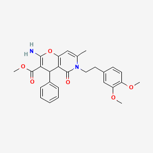methyl 2-amino-6-(3,4-dimethoxyphenethyl)-7-methyl-5-oxo-4-phenyl-5,6-dihydro-4H-pyrano[3,2-c]pyridine-3-carboxylate