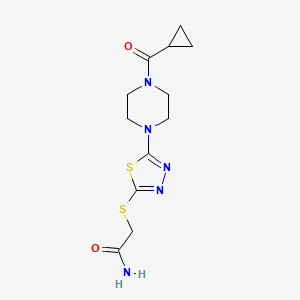 2-((5-(4-(Cyclopropanecarbonyl)piperazin-1-yl)-1,3,4-thiadiazol-2-yl)thio)acetamide