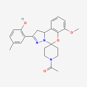 1-(2-(2-Hydroxy-5-methylphenyl)-7-methoxy-1,10b-dihydrospiro[benzo[e]pyrazolo[1,5-c][1,3]oxazine-5,4'-piperidin]-1'-yl)ethanone