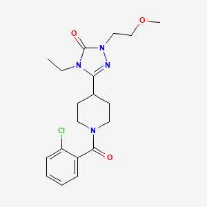 molecular formula C19H25ClN4O3 B2989679 3-(1-(2-chlorobenzoyl)piperidin-4-yl)-4-ethyl-1-(2-methoxyethyl)-1H-1,2,4-triazol-5(4H)-one CAS No. 1797846-34-4