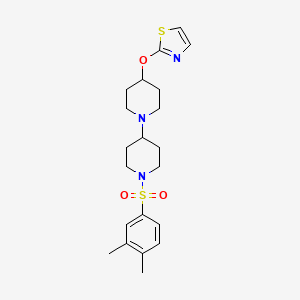 2-((1'-((3,4-Dimethylphenyl)sulfonyl)-[1,4'-bipiperidin]-4-yl)oxy)thiazole