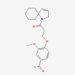 B2989683 4-(3-{1-Azaspiro[4.5]dec-3-en-1-yl}-3-oxopropoxy)-3-methoxybenzaldehyde CAS No. 2094356-05-3