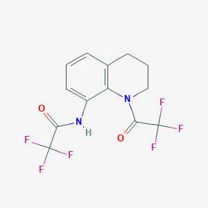 molecular formula C13H10F6N2O2 B2989693 2,2,2-trifluoro-N-[1-(trifluoroacetyl)-1,2,3,4-tetrahydroquinolin-8-yl]acetamide CAS No. 1798018-44-6