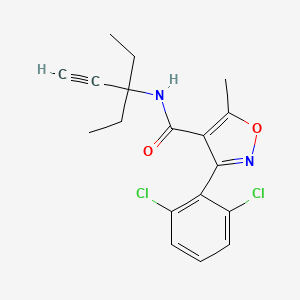 molecular formula C18H18Cl2N2O2 B2989696 3-(2,6-dichlorophenyl)-N-(3-ethylpent-1-yn-3-yl)-5-methyl-1,2-oxazole-4-carboxamide CAS No. 1023497-25-7
