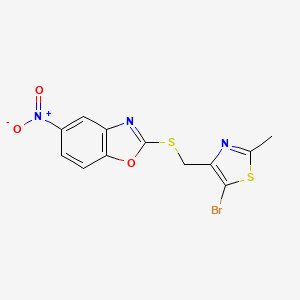 2-(((5-Bromo-2-methylthiazol-4-yl)methyl)thio)-5-nitrobenzo[d]oxazole
