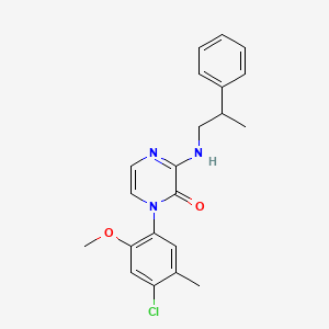 molecular formula C21H22ClN3O2 B2989699 1-(4-氯-2-甲氧基-5-甲基苯基)-3-((2-苯基丙基)氨基)吡嗪-2(1H)-酮 CAS No. 899726-61-5
