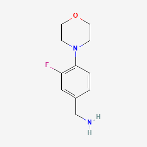 molecular formula C11H15FN2O B2989702 [3-Fluoro-4-(morpholin-4-yl)phenyl]methanamine CAS No. 870843-45-1