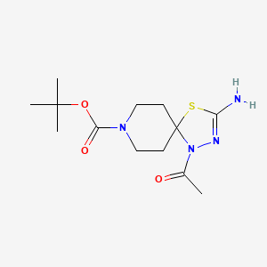 Tert-butyl 1-acetyl-3-amino-4-thia-1,2,8-triazaspiro[4.5]dec-2-ene-8-carboxylate