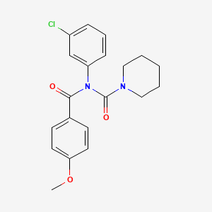 molecular formula C20H21ClN2O3 B2989712 N-(3-chlorophenyl)-N-(4-methoxybenzoyl)piperidine-1-carboxamide CAS No. 899755-55-6