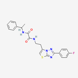 N1-(2-(2-(4-fluorophenyl)thiazolo[3,2-b][1,2,4]triazol-6-yl)ethyl)-N2-(1-phenylethyl)oxalamide