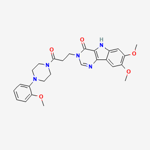 7,8-dimethoxy-3-(3-(4-(2-methoxyphenyl)piperazin-1-yl)-3-oxopropyl)-3H-pyrimido[5,4-b]indol-4(5H)-one