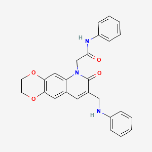 molecular formula C26H23N3O4 B2989729 2-[8-(anilinomethyl)-7-oxo-2,3-dihydro[1,4]dioxino[2,3-g]quinolin-6(7H)-yl]-N-phenylacetamide CAS No. 900012-21-7