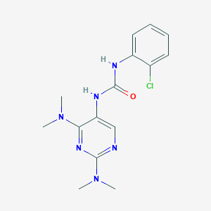 molecular formula C15H19ClN6O B2989734 1-(2,4-Bis(dimethylamino)pyrimidin-5-yl)-3-(2-chlorophenyl)urea CAS No. 1448136-40-0