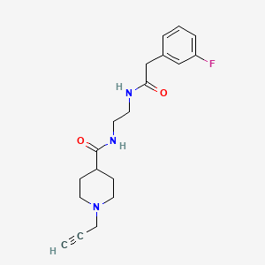 molecular formula C19H24FN3O2 B2989741 2-(3-fluorophenyl)-N-(2-{[1-(prop-2-yn-1-yl)piperidin-4-yl]formamido}ethyl)acetamide CAS No. 1281165-62-5