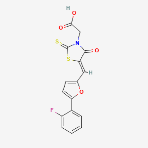(Z)-2-(5-((5-(2-fluorophenyl)furan-2-yl)methylene)-4-oxo-2-thioxothiazolidin-3-yl)acetic acid