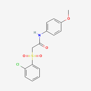molecular formula C15H14ClNO4S B2989747 2-[(2-chlorophenyl)sulfonyl]-N-(4-methoxyphenyl)acetamide CAS No. 339097-37-9