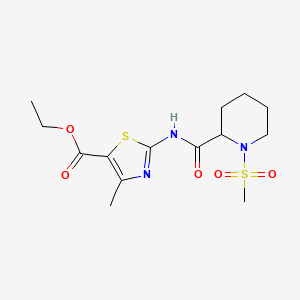 Ethyl 4-methyl-2-(1-(methylsulfonyl)piperidine-2-carboxamido)thiazole-5-carboxylate
