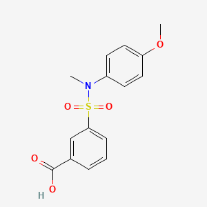 molecular formula C15H15NO5S B2989753 3-[(4-Methoxyphenyl)(methyl)sulfamoyl]benzoic acid CAS No. 379254-75-8