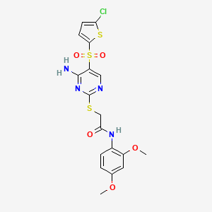2-((4-amino-5-((5-chlorothiophen-2-yl)sulfonyl)pyrimidin-2-yl)thio)-N-(2,4-dimethoxyphenyl)acetamide