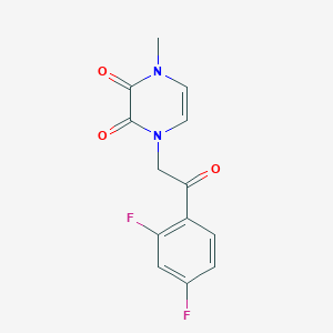 molecular formula C13H10F2N2O3 B2989760 1-[2-(2,4-二氟苯基)-2-氧代乙基]-4-甲基吡嗪-2,3-二酮 CAS No. 1486242-11-8