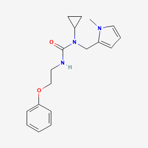 molecular formula C18H23N3O2 B2989770 1-cyclopropyl-1-((1-methyl-1H-pyrrol-2-yl)methyl)-3-(2-phenoxyethyl)urea CAS No. 1396713-94-2