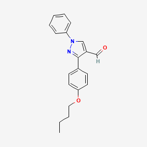molecular formula C20H20N2O2 B2989771 3-(4-Butoxyphenyl)-1-phenylpyrazole-4-carbaldehyde CAS No. 956507-18-9