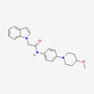 molecular formula C22H25N3O2 B2989791 2-(1H-吲-1-基)-N-(4-(4-甲氧基哌啶-1-基)苯基)乙酰胺 CAS No. 1797021-55-6