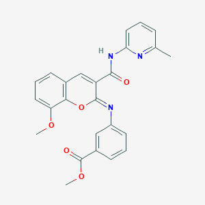 molecular formula C25H21N3O5 B2989792 methyl 3-({(2Z)-8-methoxy-3-[(6-methylpyridin-2-yl)carbamoyl]-2H-chromen-2-ylidene}amino)benzoate CAS No. 1327186-55-9