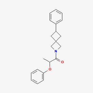 molecular formula C21H23NO2 B2989796 2-Phenoxy-1-(6-phenyl-2-azaspiro[3.3]heptan-2-yl)propan-1-one CAS No. 2380043-68-3