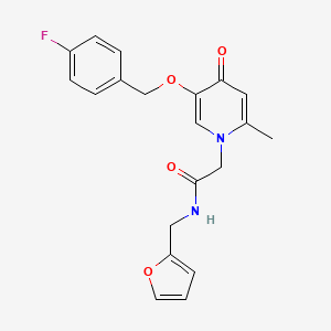 molecular formula C20H19FN2O4 B2989797 2-(5-((4-fluorobenzyl)oxy)-2-methyl-4-oxopyridin-1(4H)-yl)-N-(furan-2-ylmethyl)acetamide CAS No. 946254-21-3