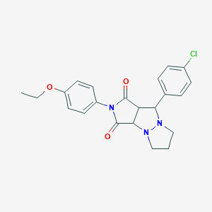 molecular formula C22H22ClN3O3 B298980 9-(4-chlorophenyl)-2-(4-ethoxyphenyl)tetrahydro-5H-pyrazolo[1,2-a]pyrrolo[3,4-c]pyrazole-1,3(2H,3aH)-dione 