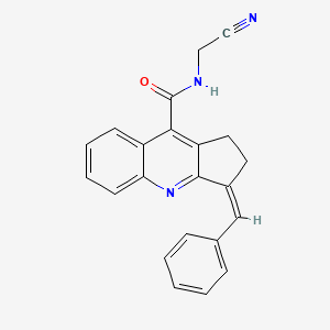 (3Z)-3-benzylidene-N-(cyanomethyl)-1,2-dihydrocyclopenta[b]quinoline-9-carboxamide