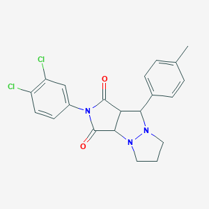 molecular formula C21H19Cl2N3O2 B298981 2-(3,4-dichlorophenyl)-9-(4-methylphenyl)tetrahydro-5H-pyrazolo[1,2-a]pyrrolo[3,4-c]pyrazole-1,3(2H,3aH)-dione 