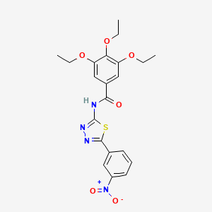 molecular formula C21H22N4O6S B2989823 3,4,5-triethoxy-N-[5-(3-nitrophenyl)-1,3,4-thiadiazol-2-yl]benzamide CAS No. 330190-86-8