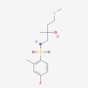 4-fluoro-N-(2-hydroxy-2-methyl-4-(methylthio)butyl)-2-methylbenzenesulfonamide