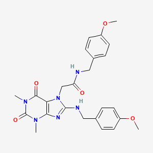 N-[(4-methoxyphenyl)methyl]-2-[8-[(4-methoxyphenyl)methylamino]-1,3-dimethyl-2,6-dioxopurin-7-yl]acetamide