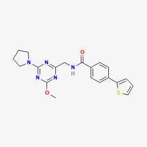 N-((4-methoxy-6-(pyrrolidin-1-yl)-1,3,5-triazin-2-yl)methyl)-4-(thiophen-2-yl)benzamide