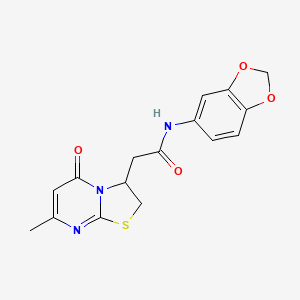 N-(benzo[d][1,3]dioxol-5-yl)-2-(7-methyl-5-oxo-3,5-dihydro-2H-thiazolo[3,2-a]pyrimidin-3-yl)acetamide