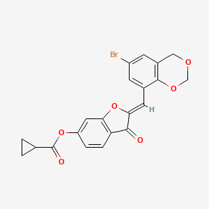 (Z)-2-((6-bromo-4H-benzo[d][1,3]dioxin-8-yl)methylene)-3-oxo-2,3-dihydrobenzofuran-6-yl cyclopropanecarboxylate