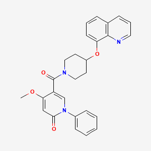 4-methoxy-1-phenyl-5-(4-(quinolin-8-yloxy)piperidine-1-carbonyl)pyridin-2(1H)-one