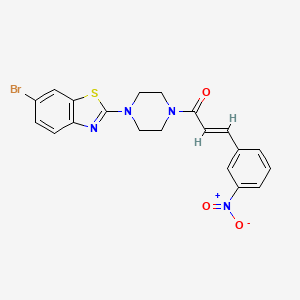 (E)-1-(4-(6-bromobenzo[d]thiazol-2-yl)piperazin-1-yl)-3-(3-nitrophenyl)prop-2-en-1-one