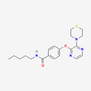 N-pentyl-4-[(3-thiomorpholin-4-ylpyrazin-2-yl)oxy]benzamide