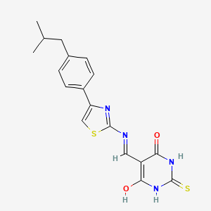 5-(((4-(4-isobutylphenyl)thiazol-2-yl)amino)methylene)-2-thioxodihydropyrimidine-4,6(1H,5H)-dione