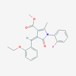 molecular formula C22H20FNO4 B298987 methyl (4Z)-4-(2-ethoxybenzylidene)-1-(2-fluorophenyl)-2-methyl-5-oxo-4,5-dihydro-1H-pyrrole-3-carboxylate 