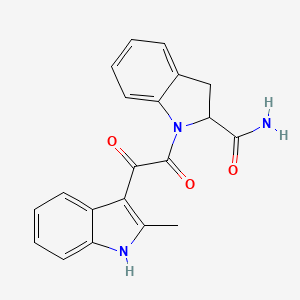 molecular formula C20H17N3O3 B2989871 1-(2-(2-methyl-1H-indol-3-yl)-2-oxoacetyl)indoline-2-carboxamide CAS No. 1103513-98-9