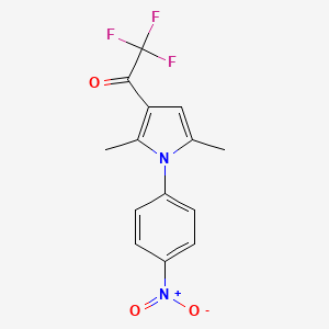 molecular formula C14H11F3N2O3 B2989873 1-[2,5-二甲基-1-(4-硝基苯基)-1H-吡咯-3-基]-2,2,2-三氟-1-乙酮 CAS No. 866156-44-7