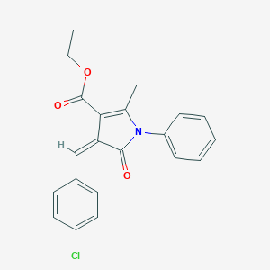molecular formula C21H18ClNO3 B298988 ethyl (4Z)-4-(4-chlorobenzylidene)-2-methyl-5-oxo-1-phenyl-4,5-dihydro-1H-pyrrole-3-carboxylate 