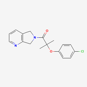 molecular formula C17H17ClN2O2 B2989883 2-(4-chlorophenoxy)-2-methyl-1-(5H-pyrrolo[3,4-b]pyridin-6(7H)-yl)propan-1-one CAS No. 2320376-62-1